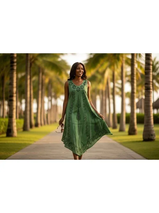 Sleeveless Boho Summer Dress | Floral Print & Flowy Hemline Free Size/One Size - Picture 6 of 16